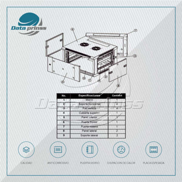 Gabinete Exterior 9RU - Imagen 2